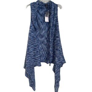 Roffe Accessories Blue Space Dye Open Front Lightweight Cardigan One Size